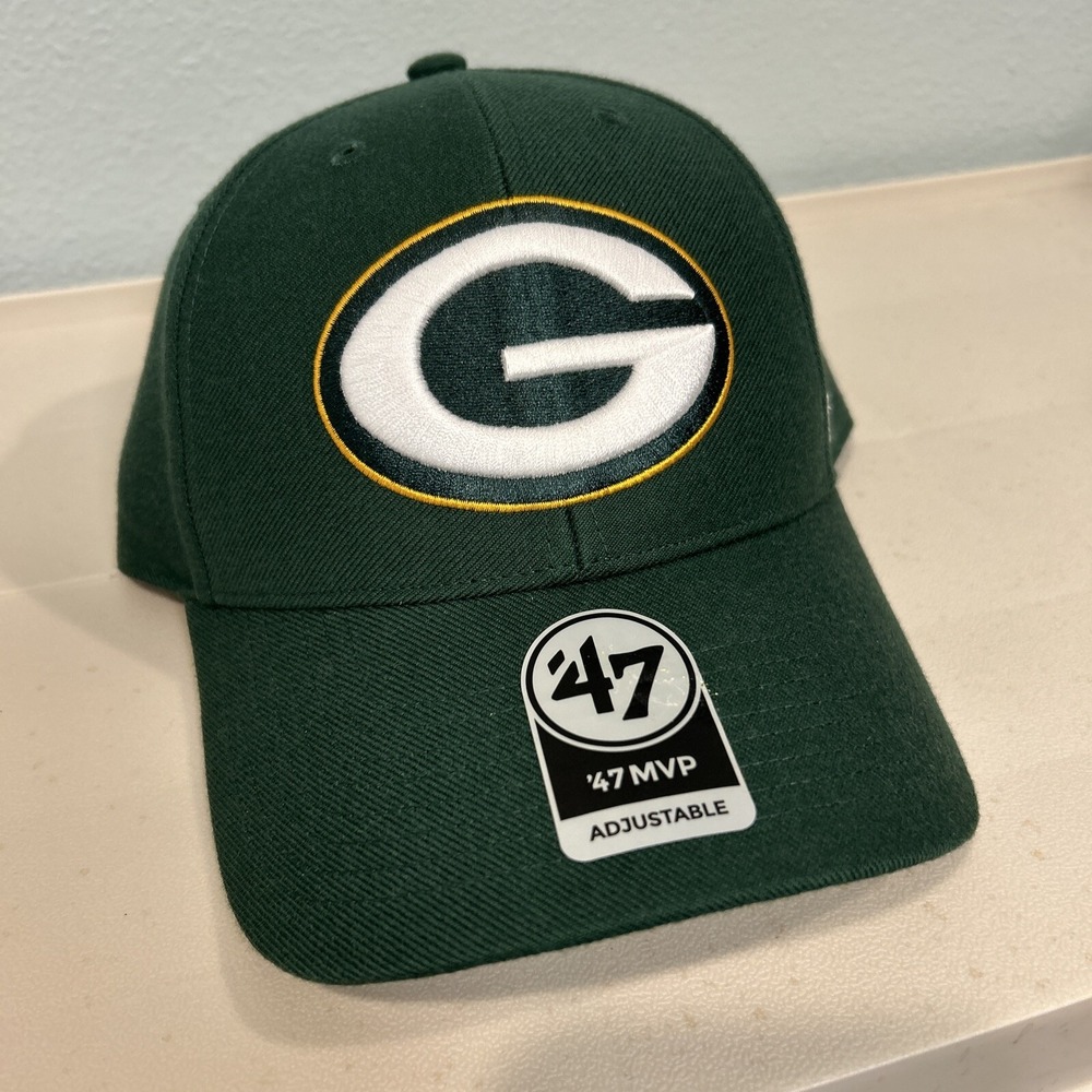 Green Bay Packers Hat 47‎ Brand MVP Adjustable Strapback NFL Football Green Cap